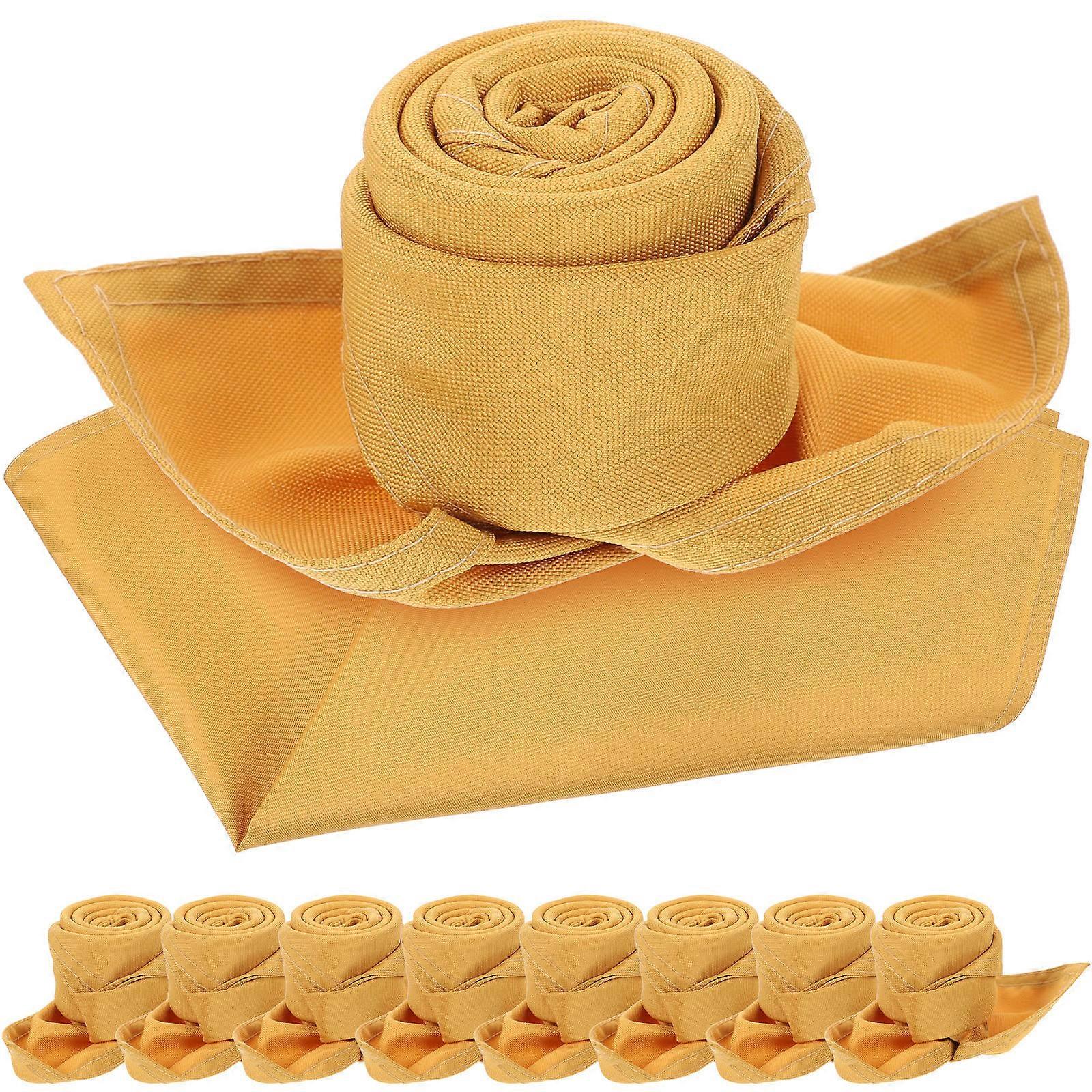 Golden Washable Cloth Napkins for Dining Made of Polyester Reusable and Absorbent 10 Pieces