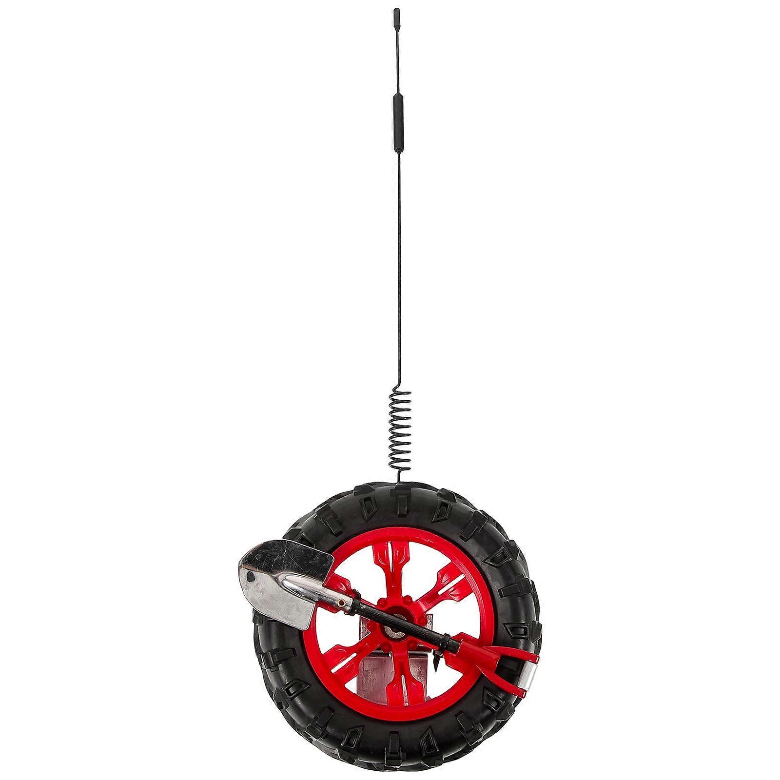 Tire Designed Flag Pole Car Sticking Ornament Assorted Color Car Motorcycle 40x10cm Hides Vehicle Scratches 1Pack