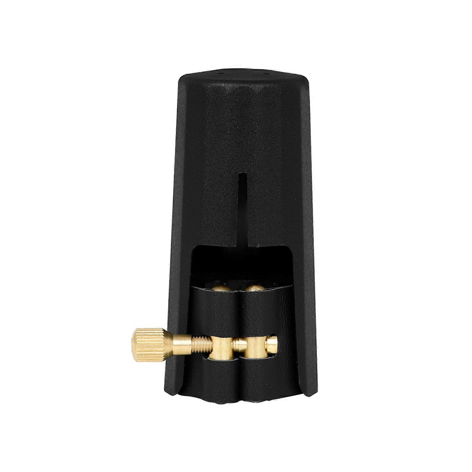 Embouchure de clarinette Capuchons de ligature Clip Attache de ligature en cuir PU et capuchons en plastique Accessoire d’instrument à vent en bois Multicolore
