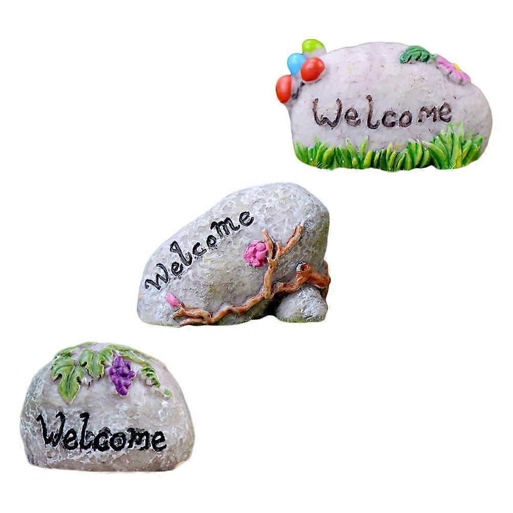 3Pcs Resin Rockery Landscape Stones Micro Landscape Decorations Assorted Styles