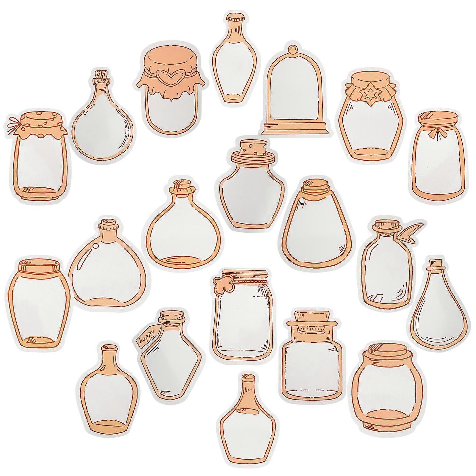 White PET Material Pressed Flower Craft Set for Readers with 40 Sheets Dried Flowers Little Bottle
