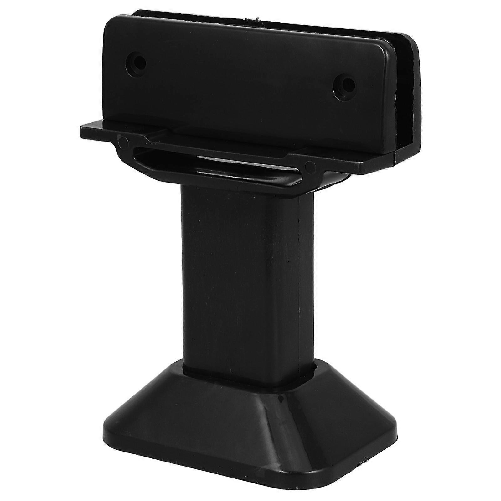 Durable Plastic Support Feet for Bathroom Partitions Black Adjustable Design Fits Various Heights