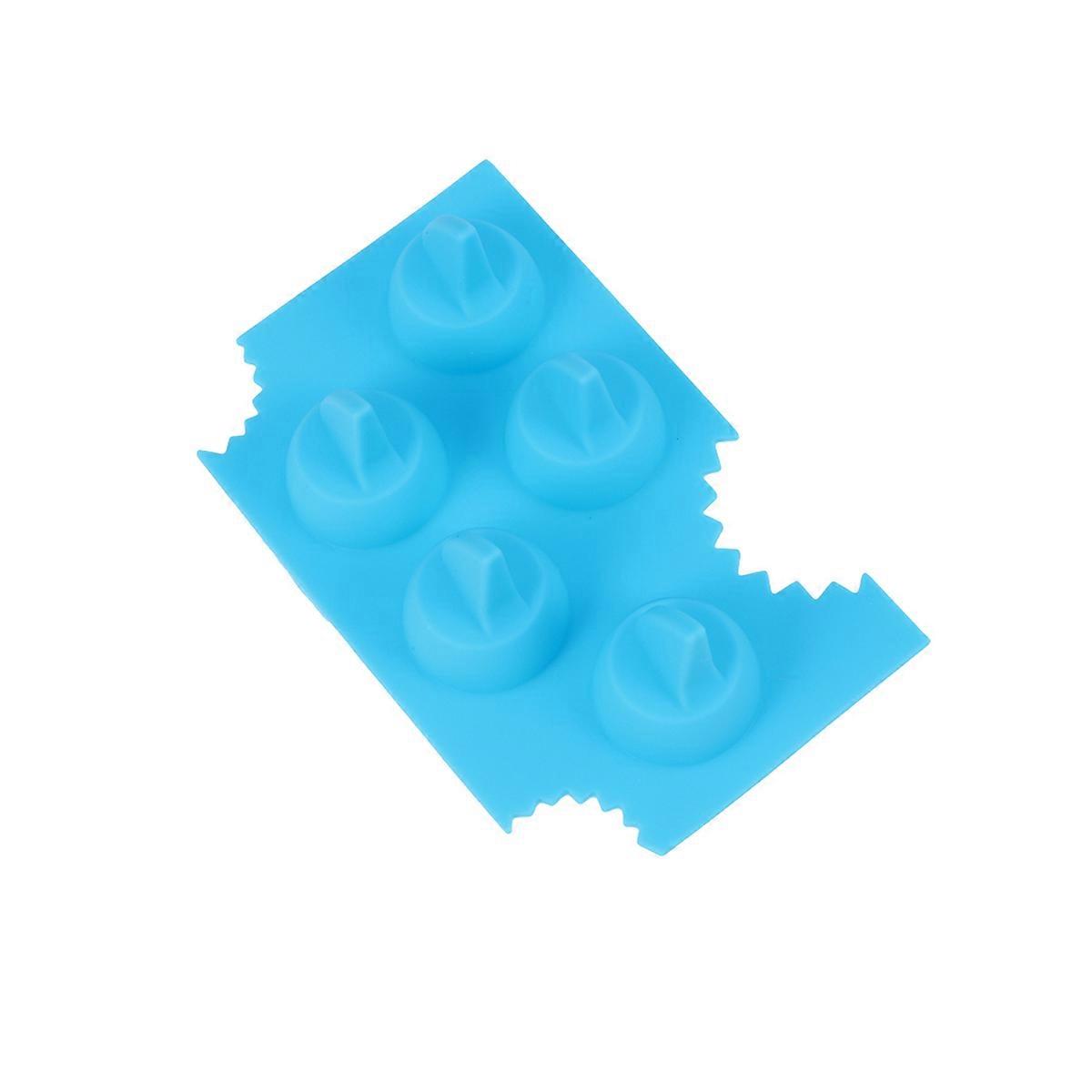 fin Shape Silicone Ice Cube Tray For Home Use Blue Color Easy Release 1Set