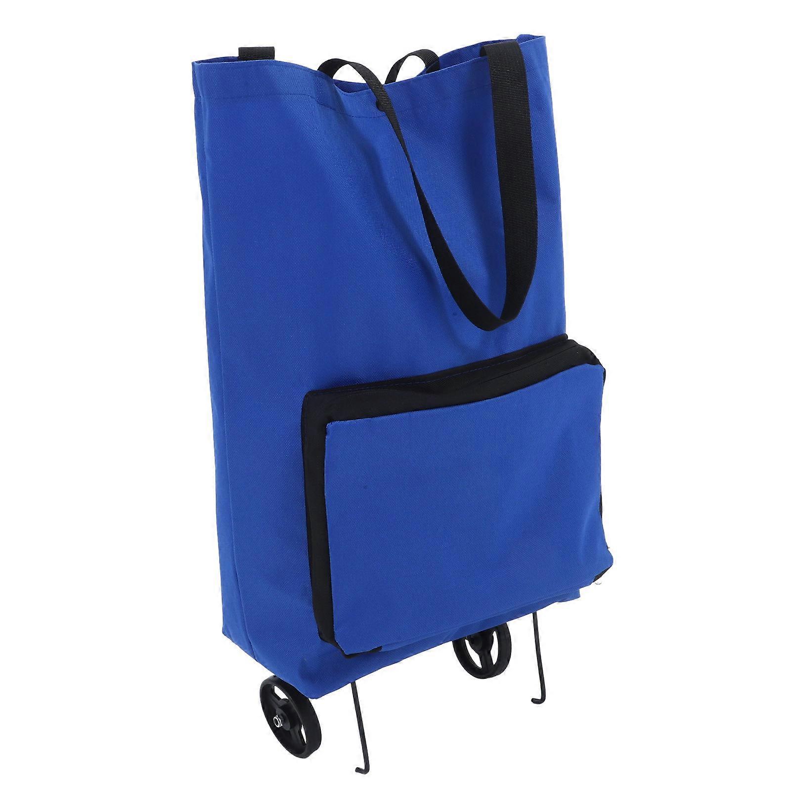 Trolley Bag with Wheel Portable Folding Shopping Cart for Storage Use