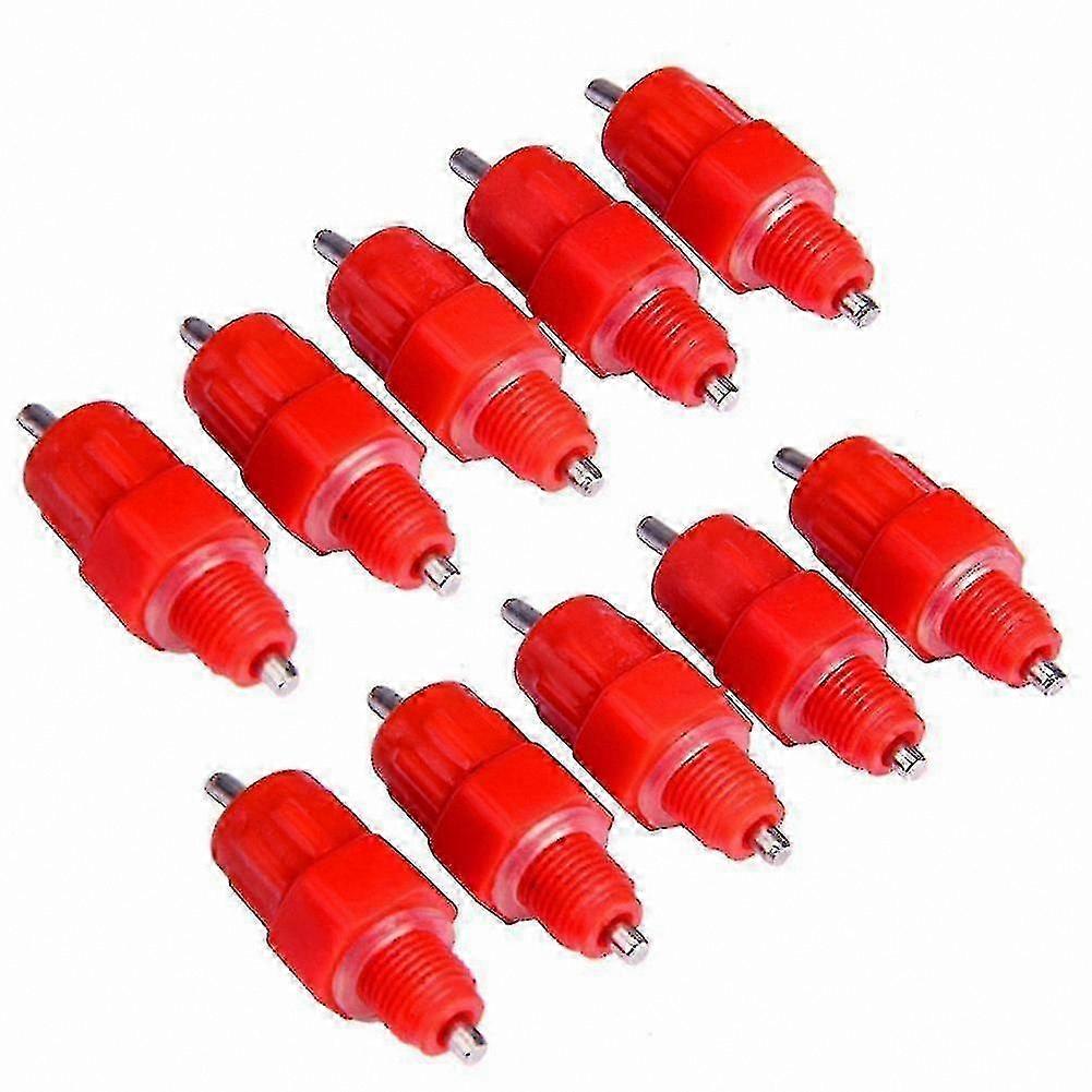 10-Pack Screw-In Poultry Nipples for Automatic Chicken Watering Systems
