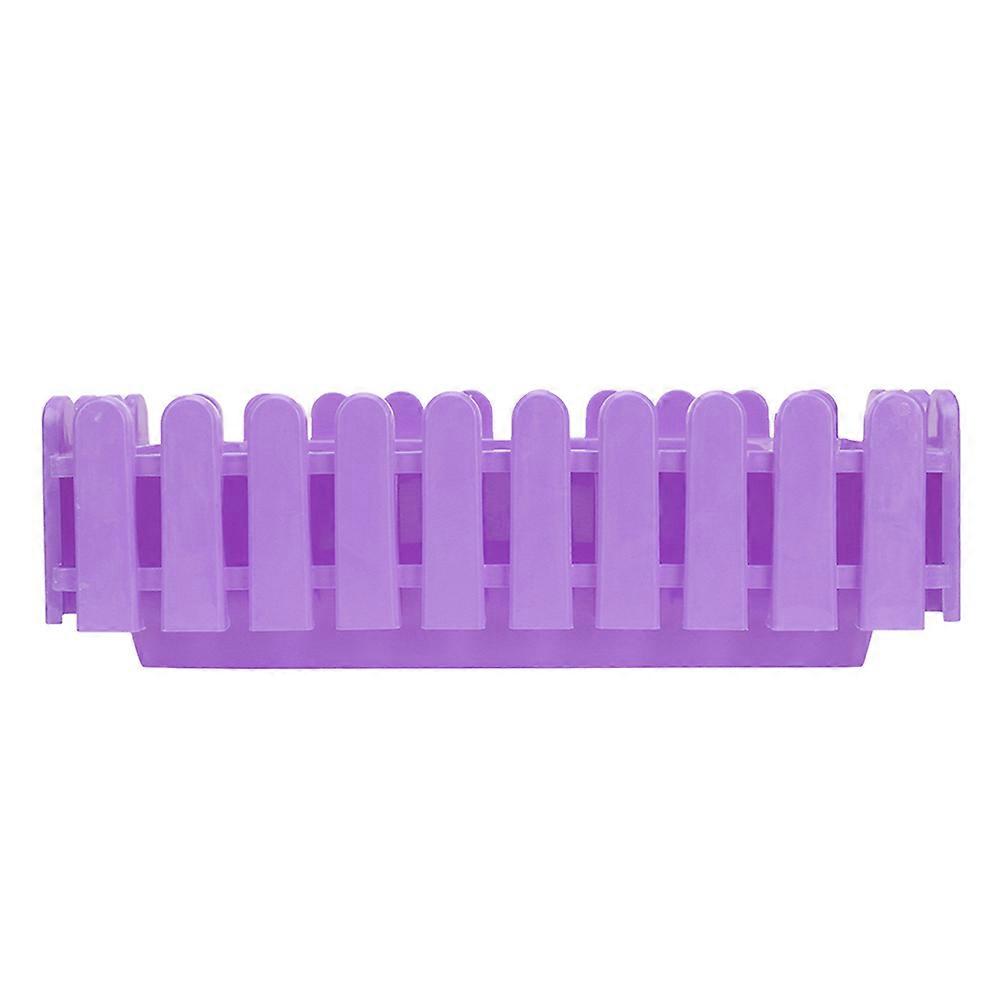 Fence Shaped Planter Box For Succulent Plant Container In Purple Color Made Of Durable PP Material 1Set