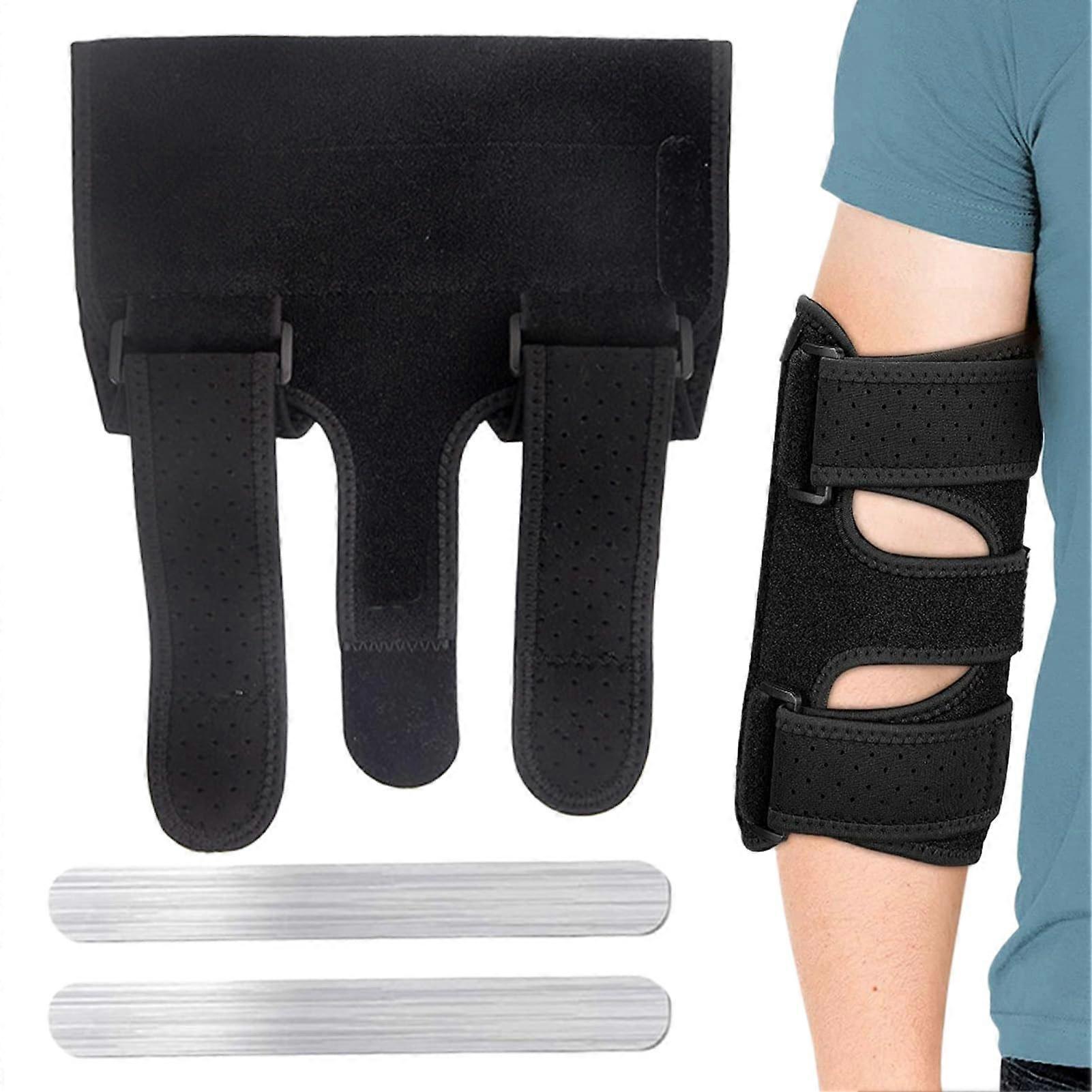 Elbow Immobilizer For Sleep Adjustable Breathable Padded Protector For Injury Recovery And Home Use Men