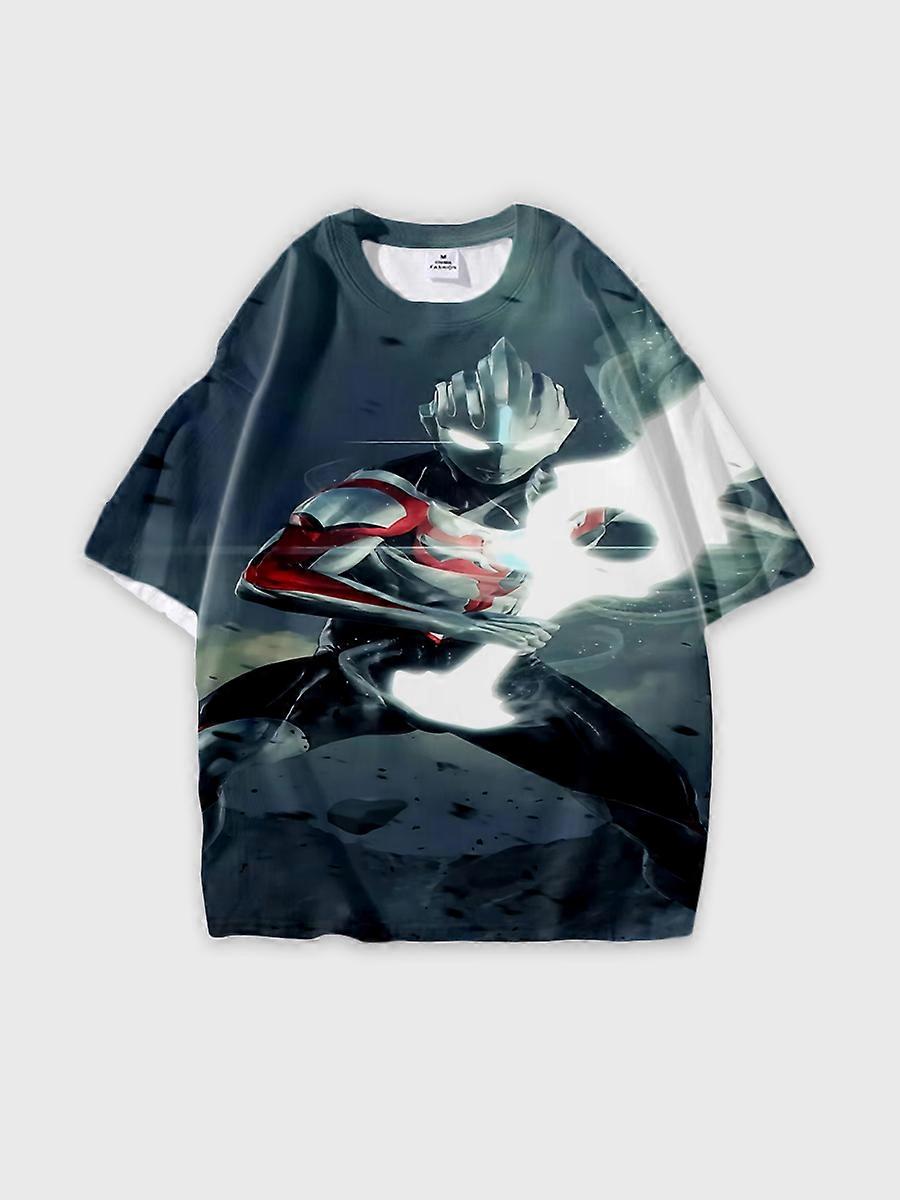 T-shirt round neck Role Pattern loose short sleeve C1897