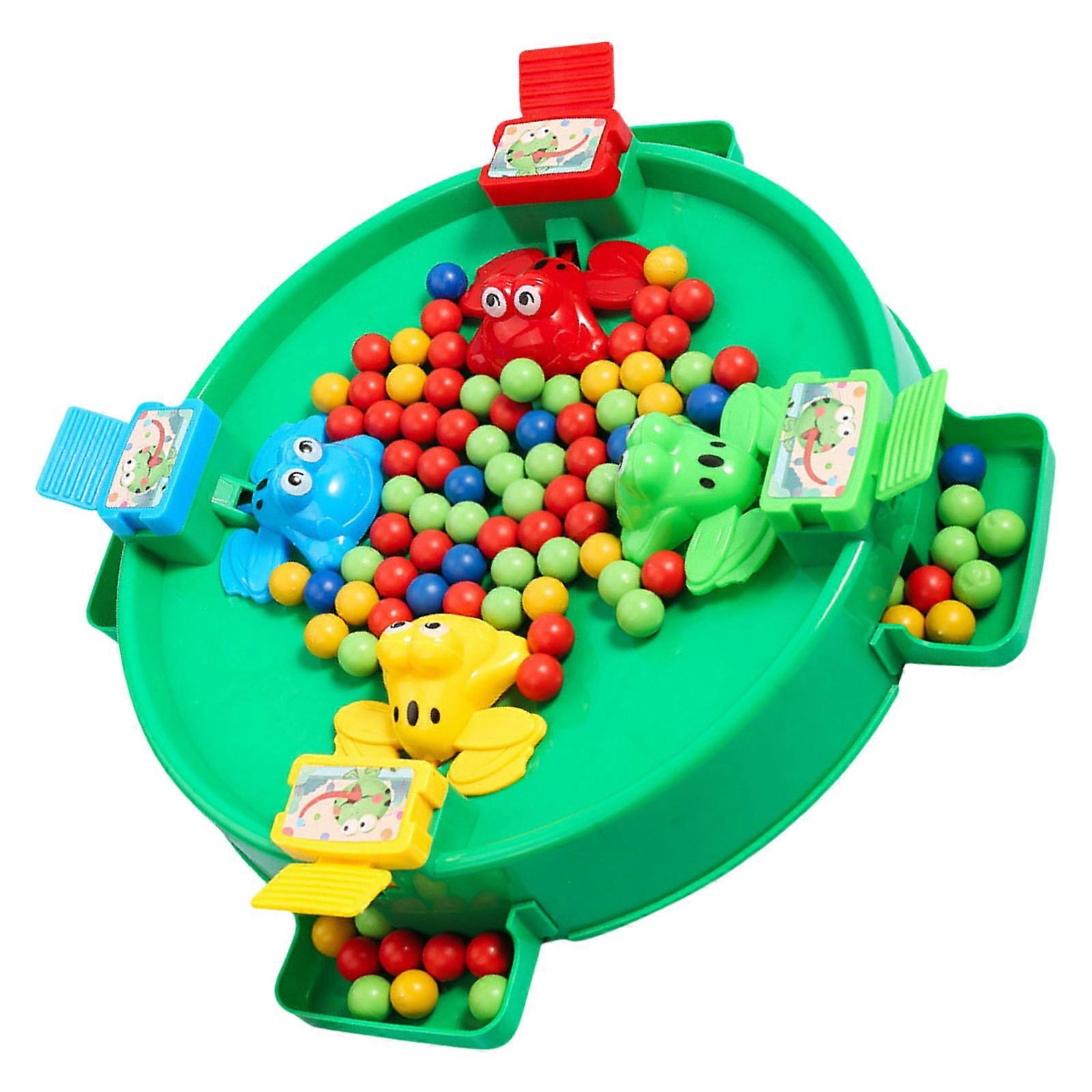 Durability Plastic Frogs Bean Game Greedy Frogs Eating Bean Toy for Kids Interactively 2 Player Color Sorting Activity Multicolor
