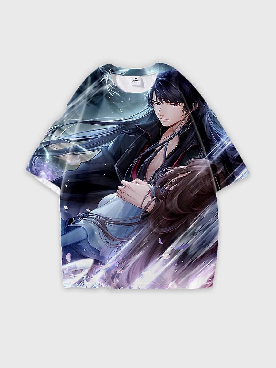 T-shirt round neck Role Pattern loose short sleeve E1792