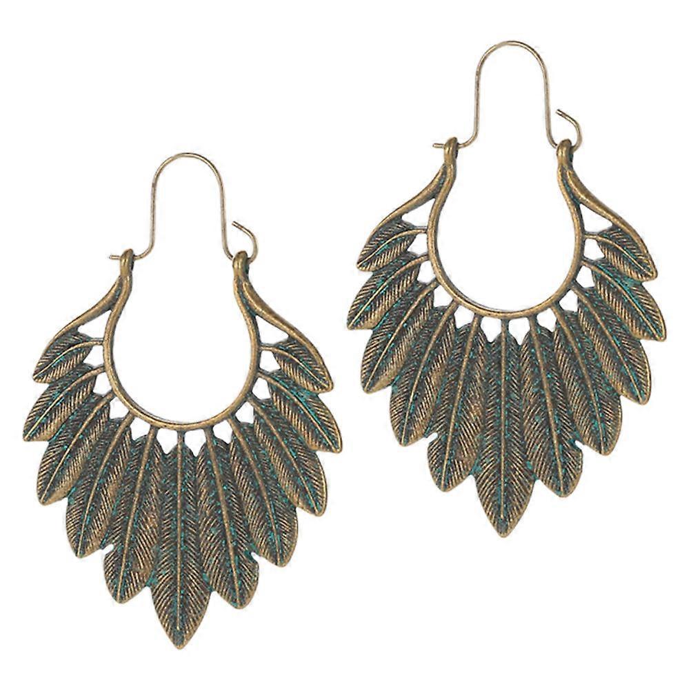Here's a refined and engaging product description for your **1 Pair Vintage Ethnic Leaf Dangle Earrings**:

 

### 🍃 **Vintage Ethnic Leaf Dangle
