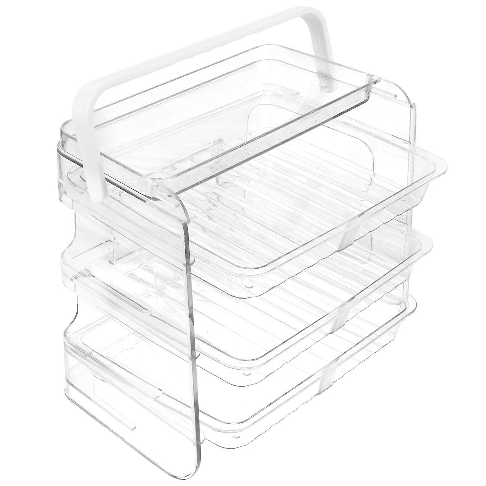 Transparent Plastic Food Preparation Rack for Storage MultiLayer Organization 7.87"x3.94"x8.27"
