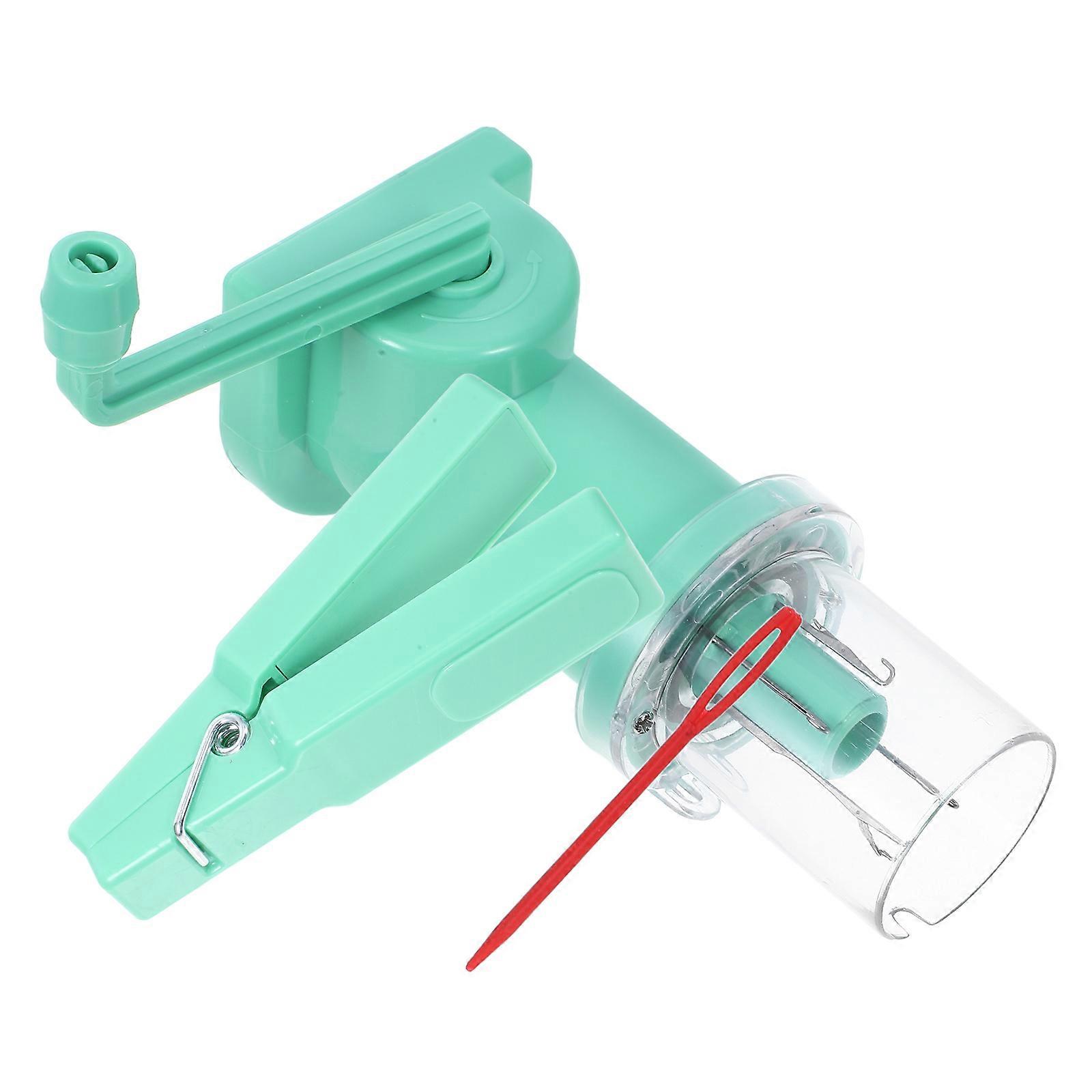 Portable Hand Cranking Knitting Machine for Beginners with Durable Plastic Construction Light Green