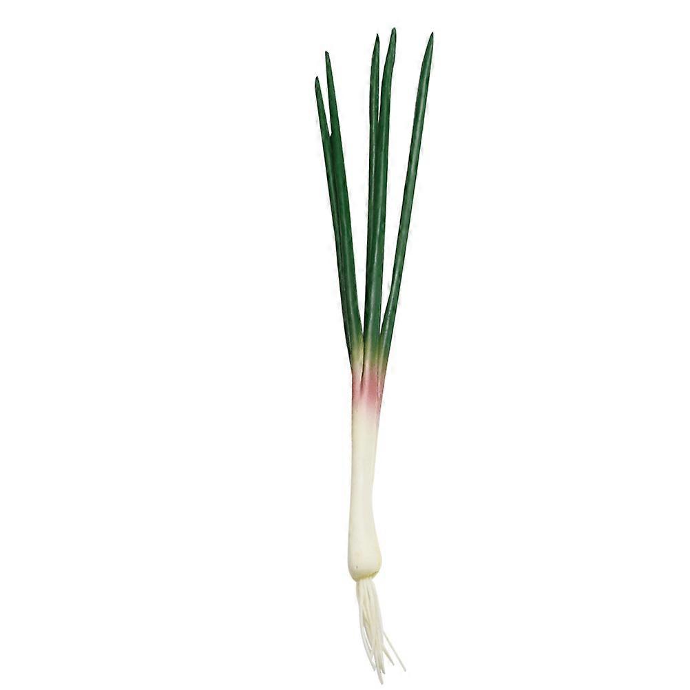 Lifelike Fake Garlic Seedlings Made of PU for Display Green Color Realistic Vegetable Props