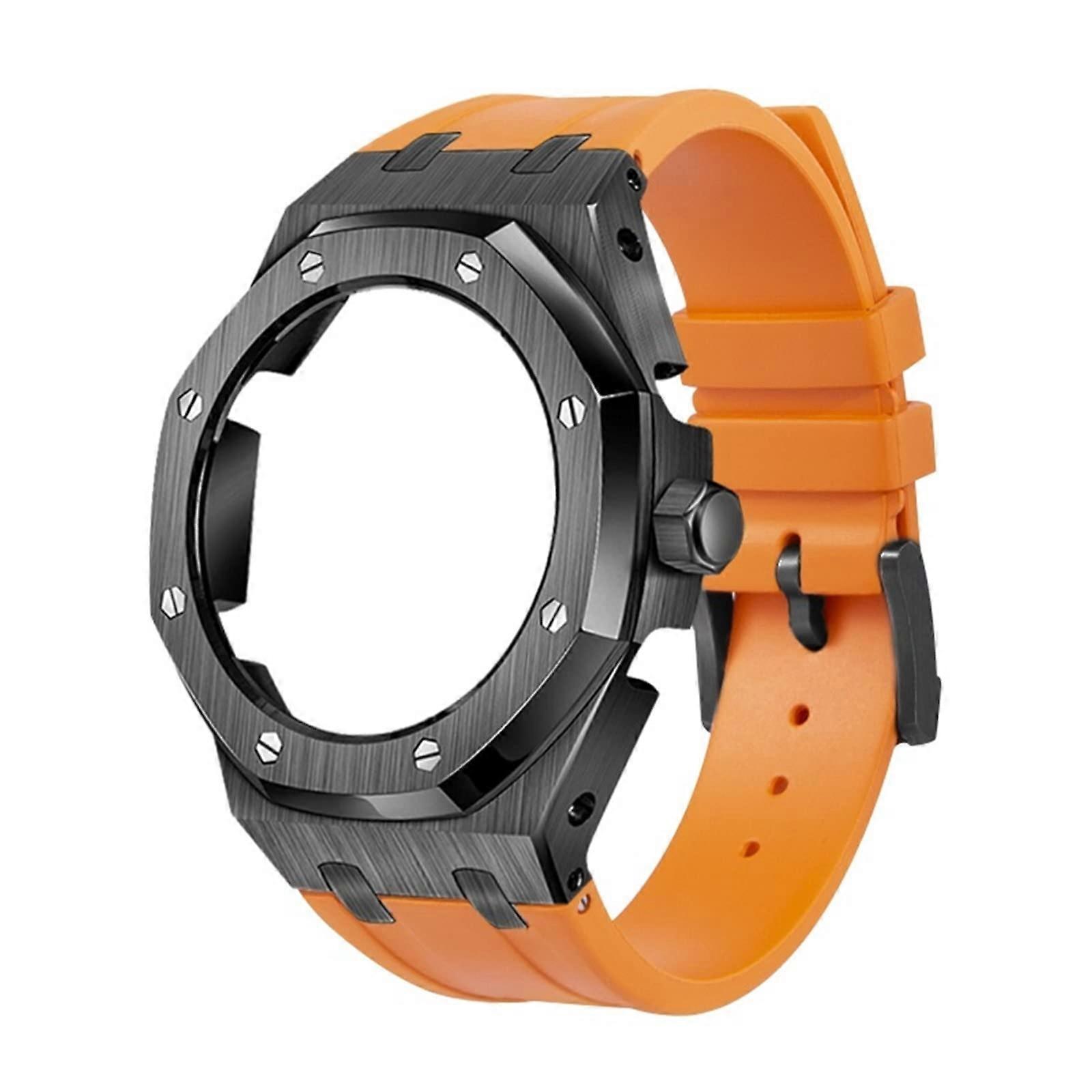 Soft silicone strap and metal case for GA2100/GA2110 model replacement set Orange7