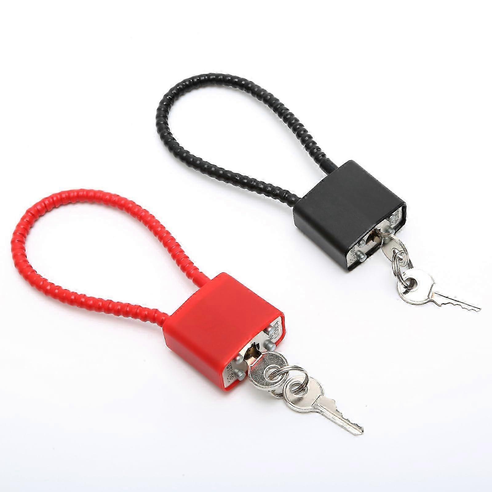 2 Pack Steel Rope Locks with Keys, Long Shackle Keyed Cable Lock