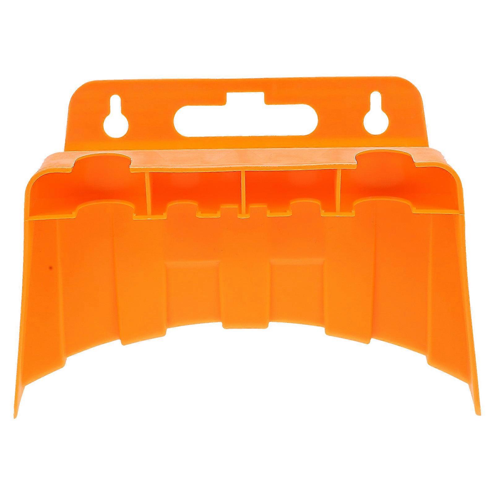 Orange Wall Mount Garden Hose Holder Made of Durable Plastic for Home Use Lightweight and Compact 7.5 Inches