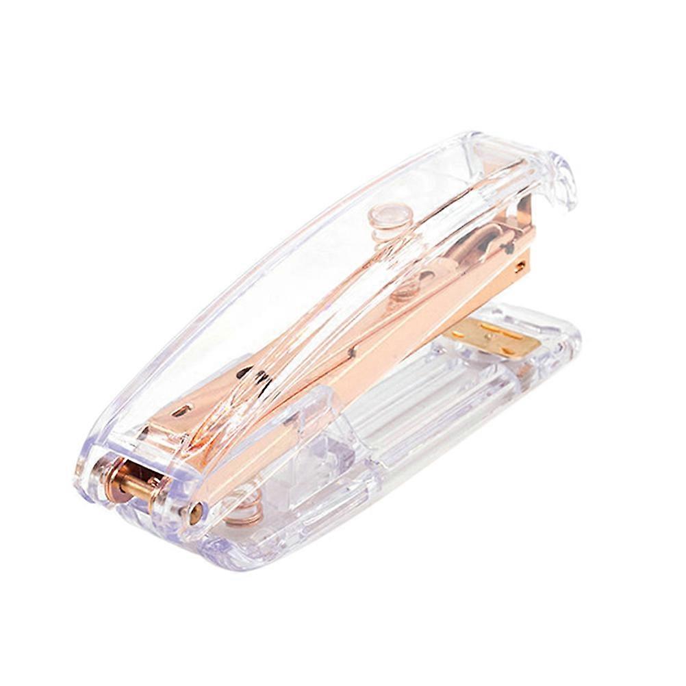 Office Stapler Classic Modern Design Paper Binding Stationery Organization Rose Gold 16x6.4x3.5cm 1Pcs