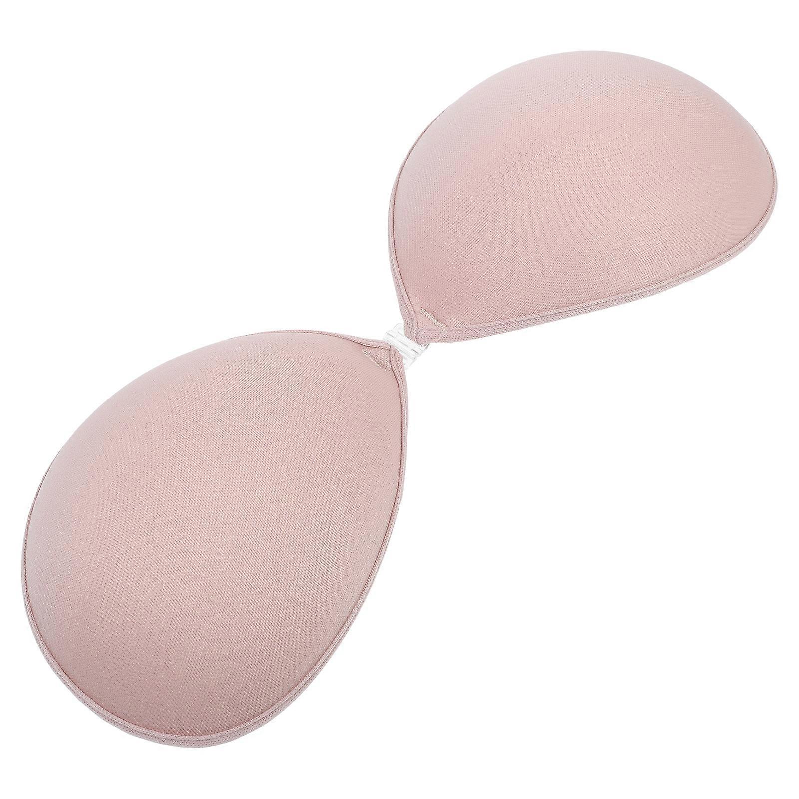 Adhesive Bra for Women Reusable Sticky Push up Bras with Front Buckle Design Nonwoven Pink