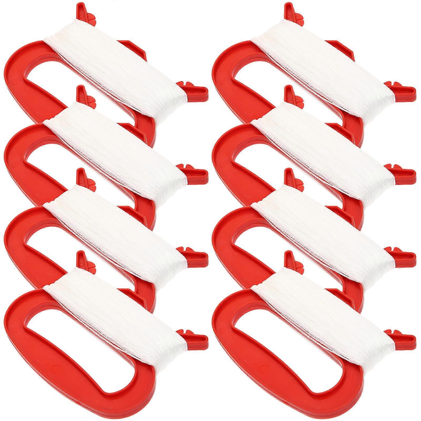 Kite Control Spool 8Pcs Compact Kite String Winding Tool Ideal For Outdoor Kite Flying Activities In Red Plastic