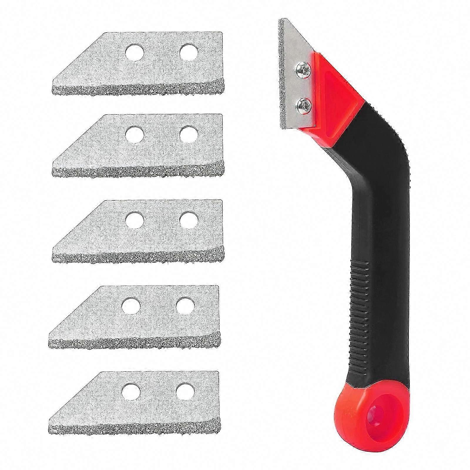 Convenient Tile Grout Scraper with Anti Slip Handle Angled Cleaning Rake Saw Scraper Bevel Angled Cleaning Rake Tool