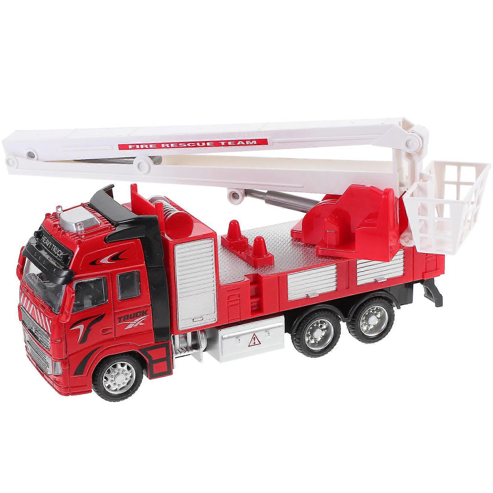 Pull Back Emergency Truck with Extendable Ladder – Realistic Scale Model for Boys – Educational Toy