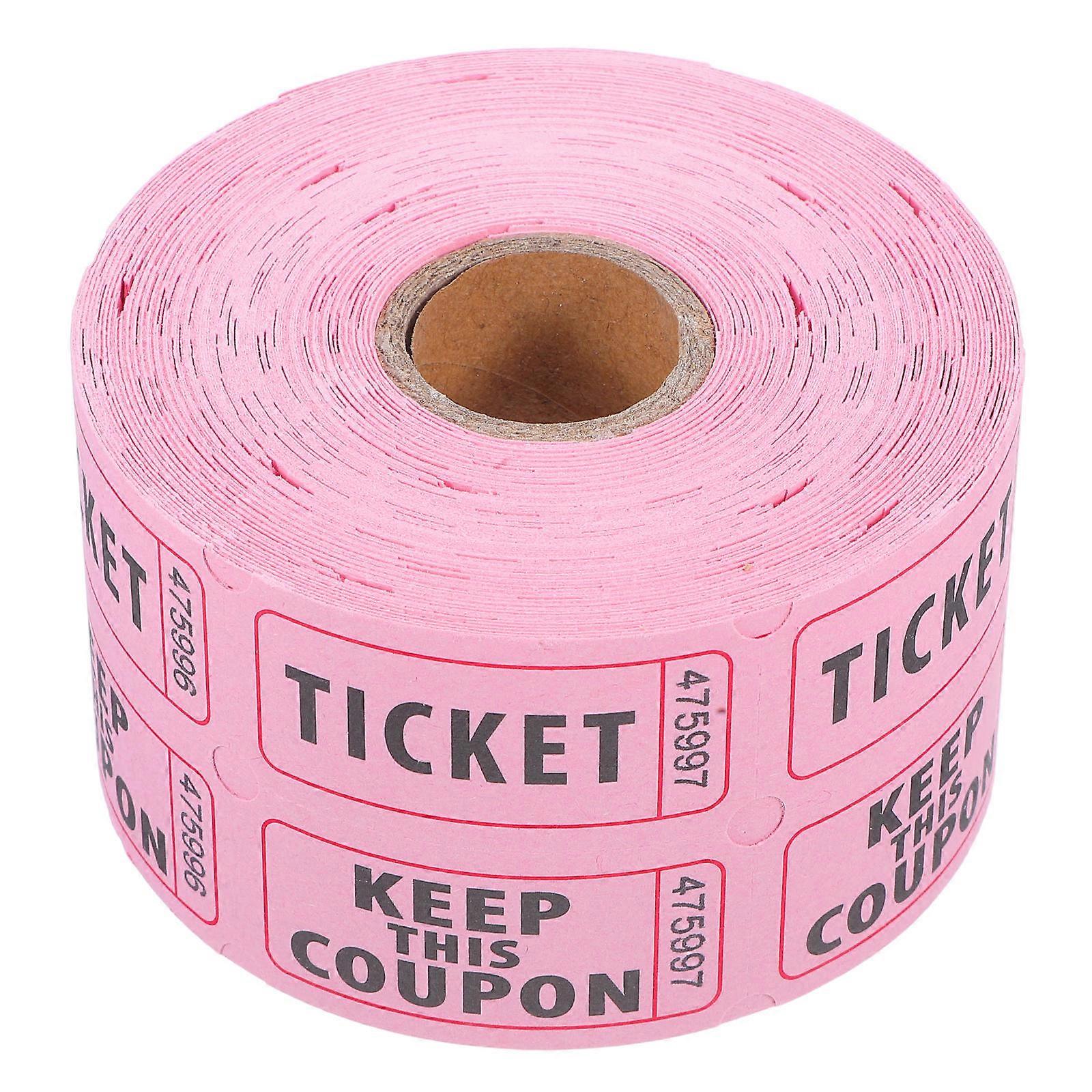 Party Tickets 1 Roll For Classroom Rewards Lotteries 500Pcs Rectangular Shape Pink Adhesive Backing