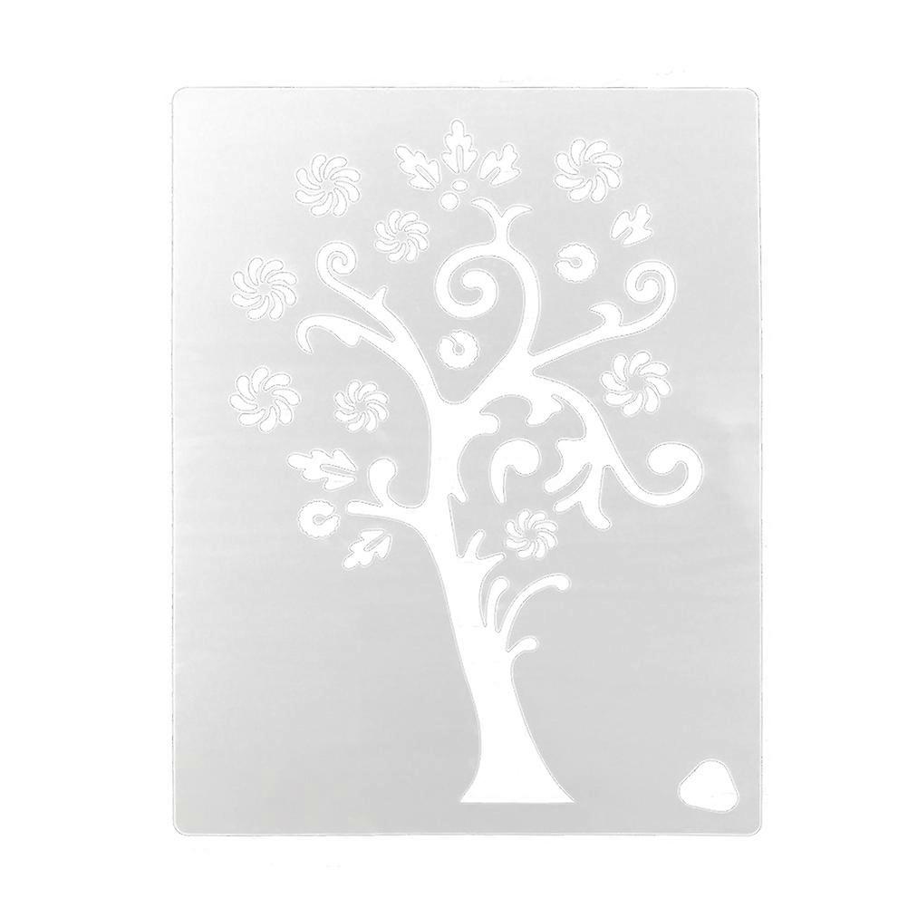 5pcs Handmade Hollow Drawing Graffiti Stencils Template for Painting Lover with Tree Shape White