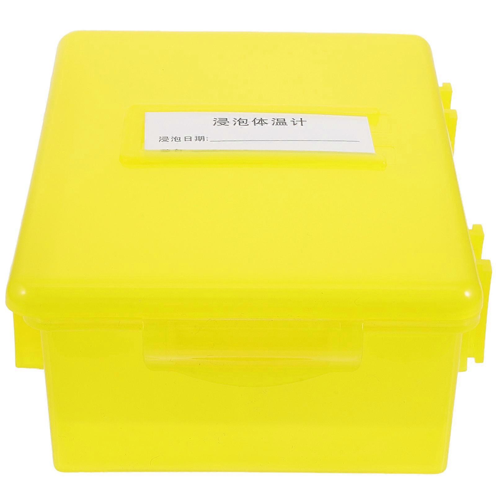Soaking Holder Box In Yellow For Care Use Rectangular Design With Function 1Pcs