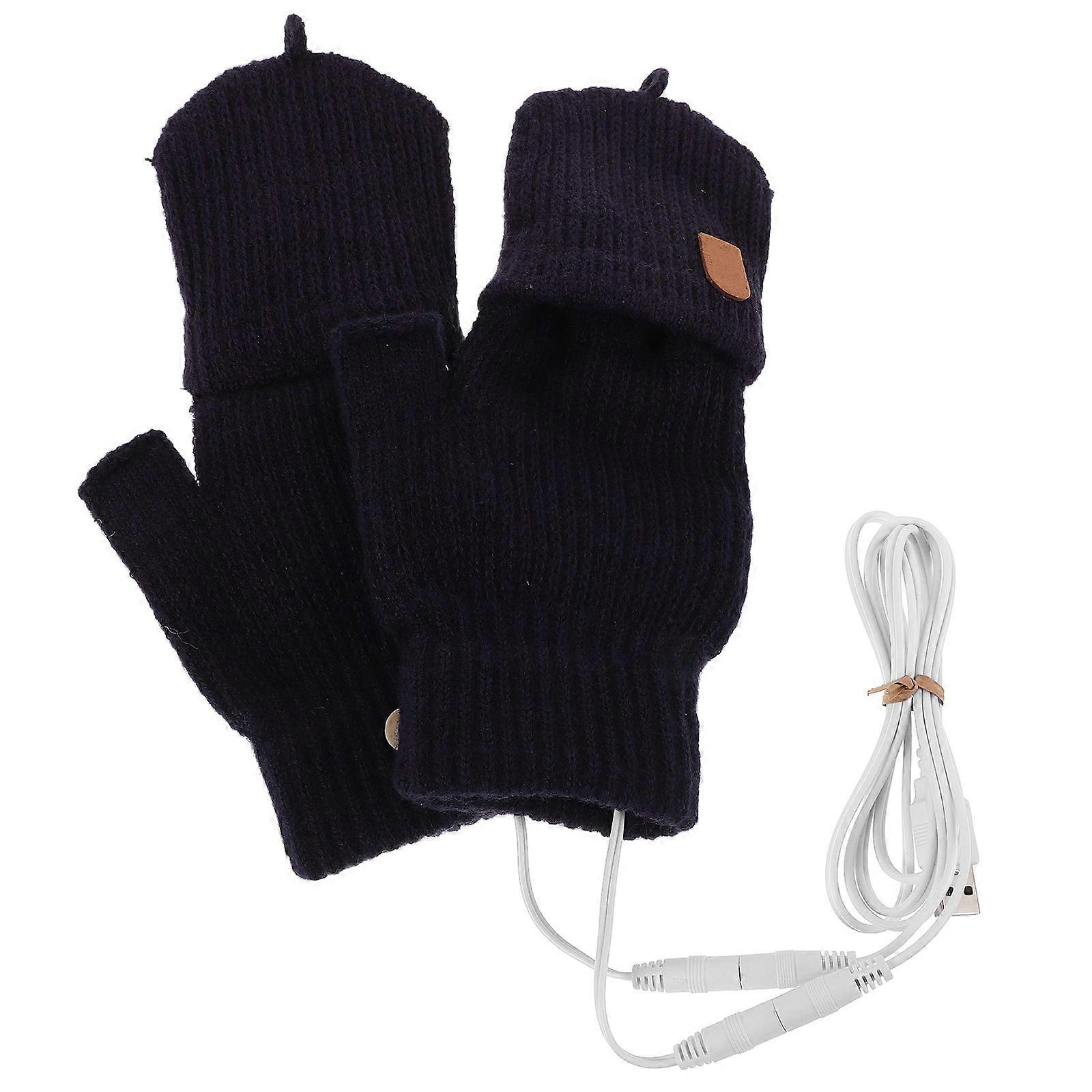Half Finger Heated Mittens For Women Dark Weather Activities 1 Pair
