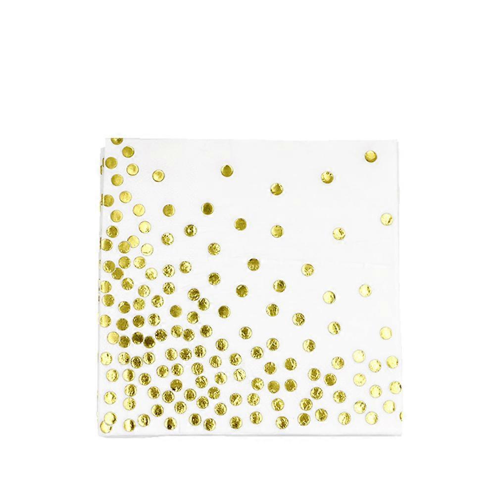 Party Paper Disposable Napkin Dots Pattern for Party Use 20Pcs Golden