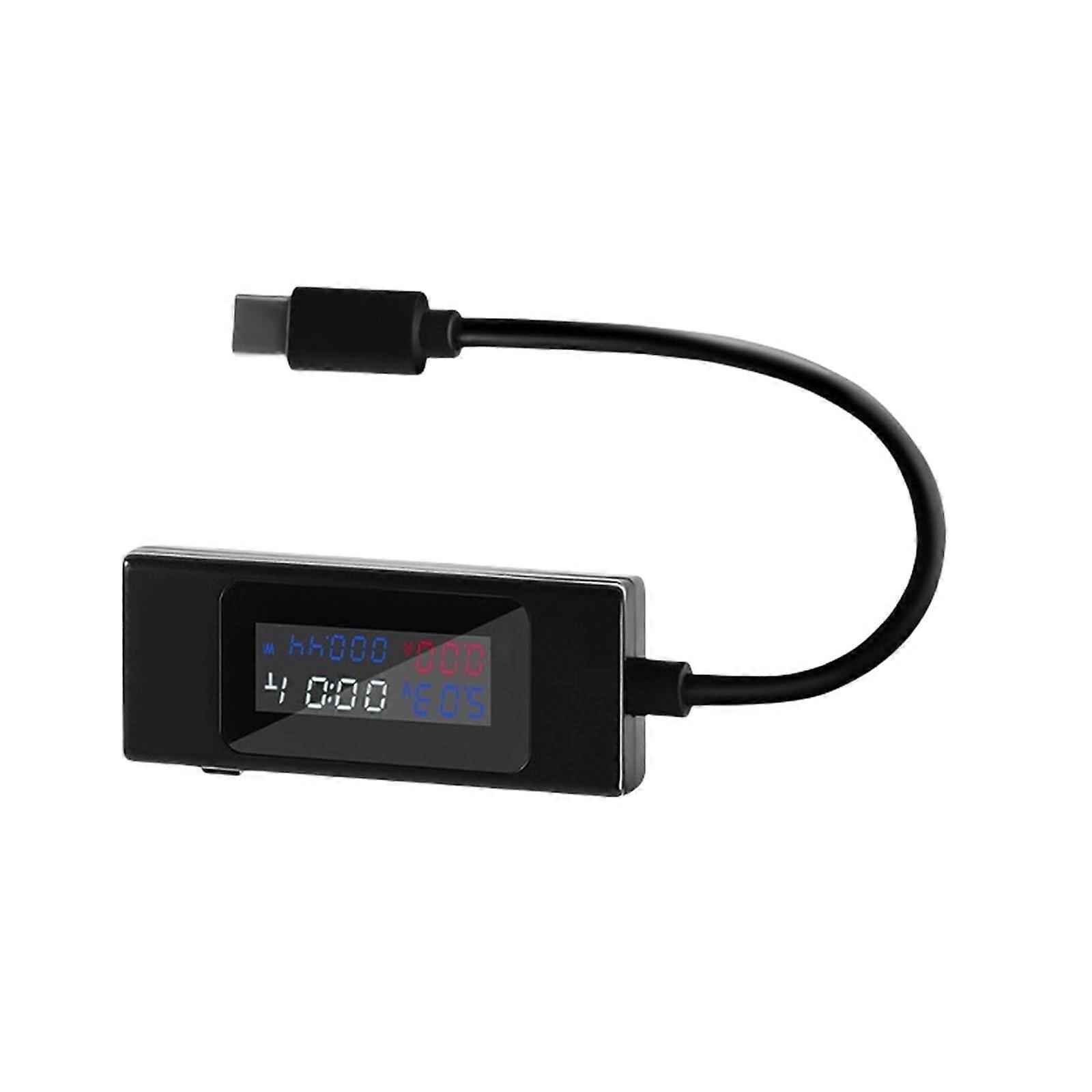 USB C Portable Meter for Voltage and Current Testing 430V 06.5A with Power Capacity Tracking