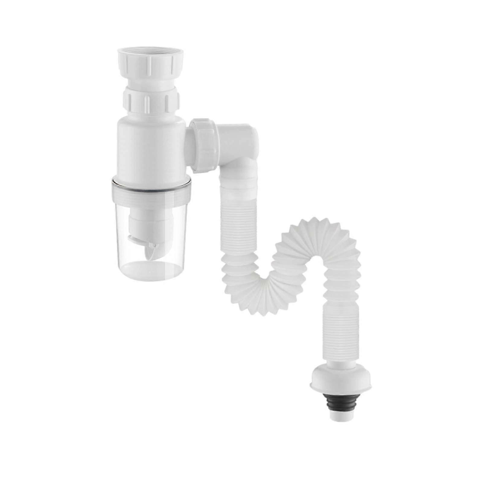Flexible Siphon for Kitchen Sink with Drain Hose, Bottom Diameter 45 mm