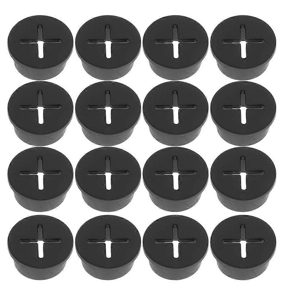 Black Rubber Cable Grommets for Furniture 20 Pieces Easy to Use for Home Office desks Wire Organizer
