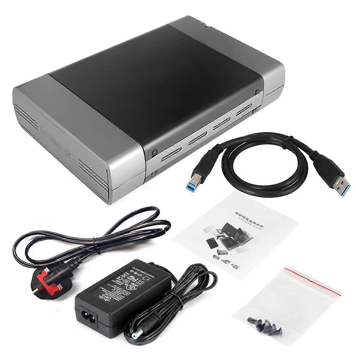 5.25in HDD SSD Enclosure Case USB3.0 to External Hard EU Plug