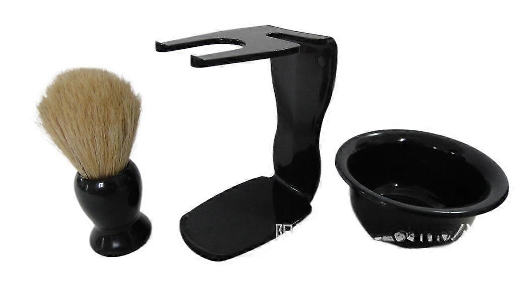 Shaving kit with stand brush and soap bowl set of 3 pieces shaving tools facial