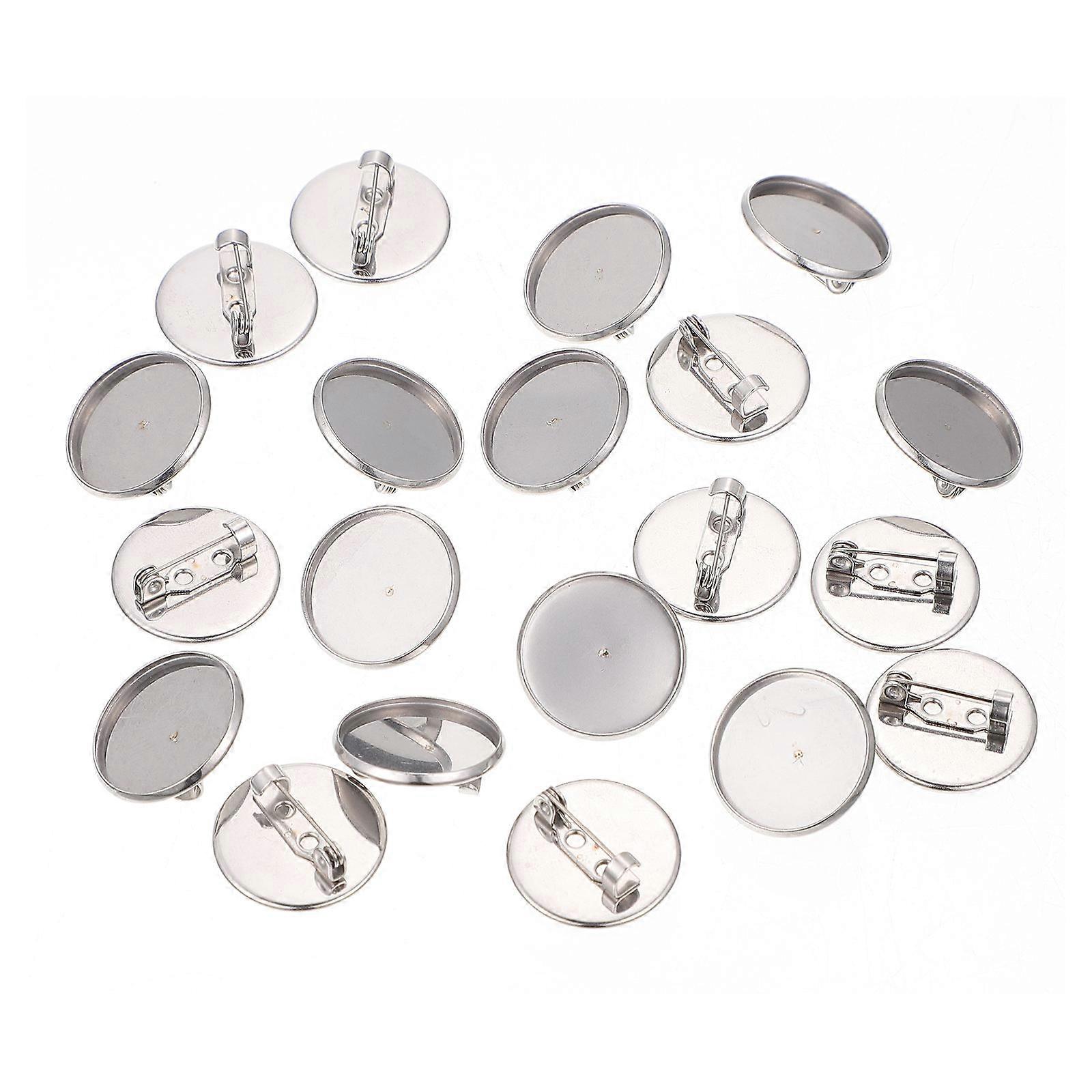 20Pcs Brooch Settings Breastpin Safety Trays Bases for DIY Supplies