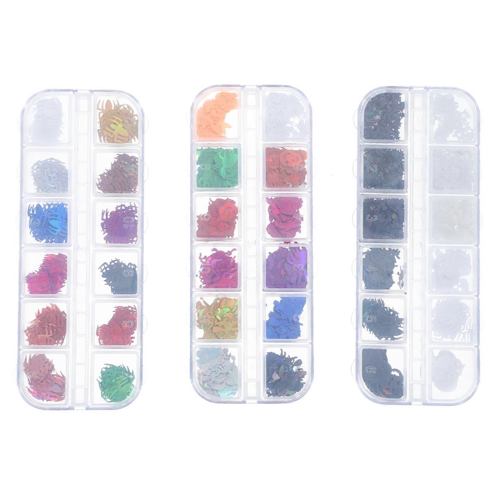 Nail Decals Square Design For Women Holiday Event 5.1X2X0.4in Halloween Theme 3 Sets