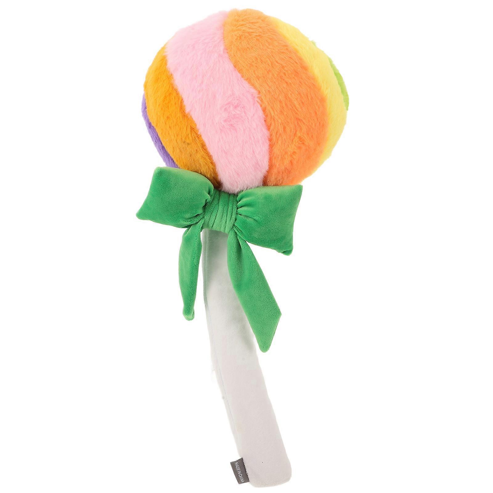 Green Candy Shaped Plush Pillow for Home Decor with Red Bow Decoration Soft and Comfortable