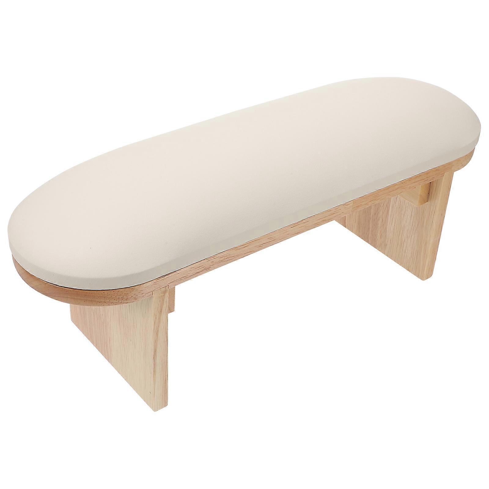 Nail Art Arm Rest for Salon with PU Material Beige Color Provides Wrist Support and Comfortable Experience 7.8 Inches Wide