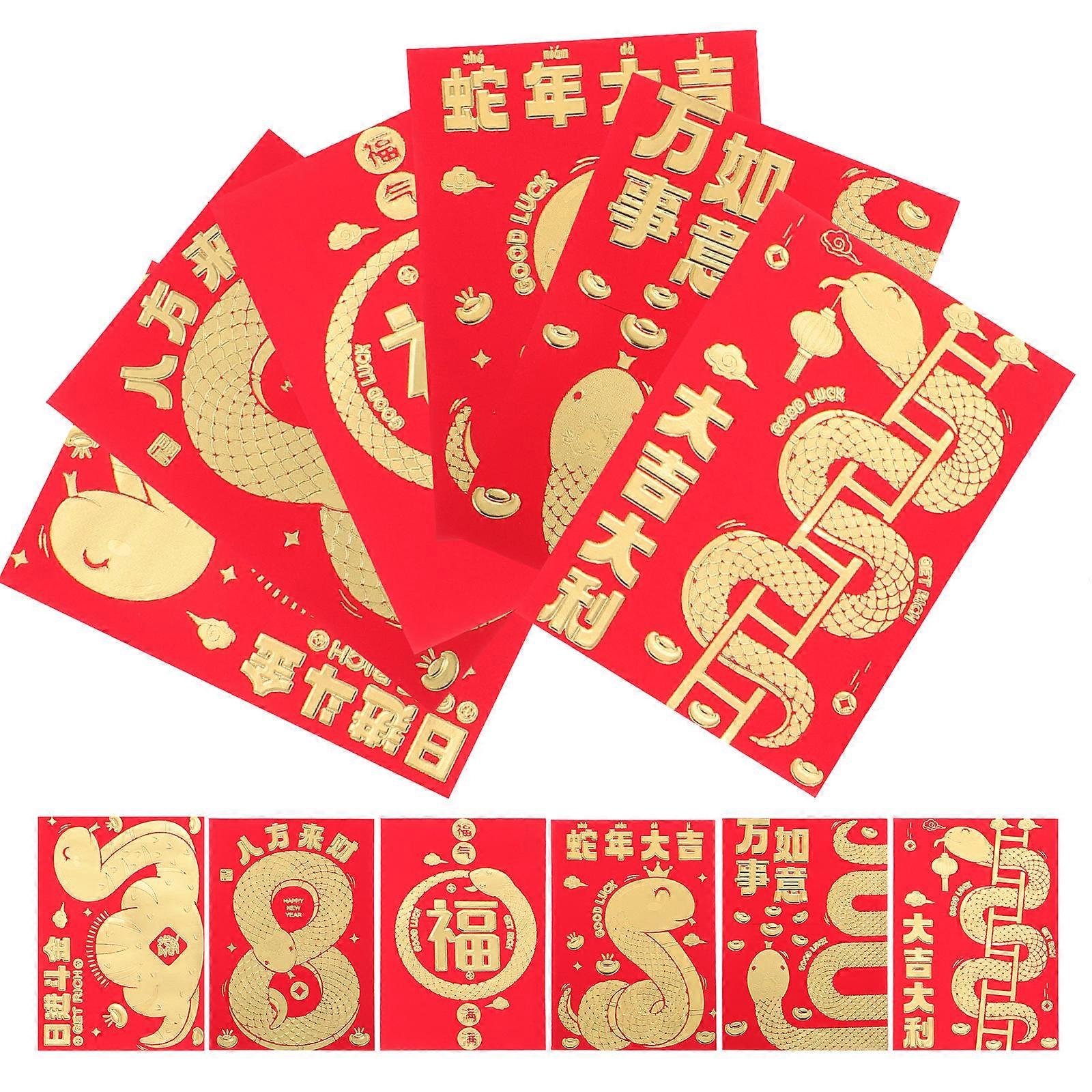36PCS Lunar Year Red Envelopes   Snake Year Money Packets with Elegant Embossed Design for Weddings, Spring Festival & Celebrations