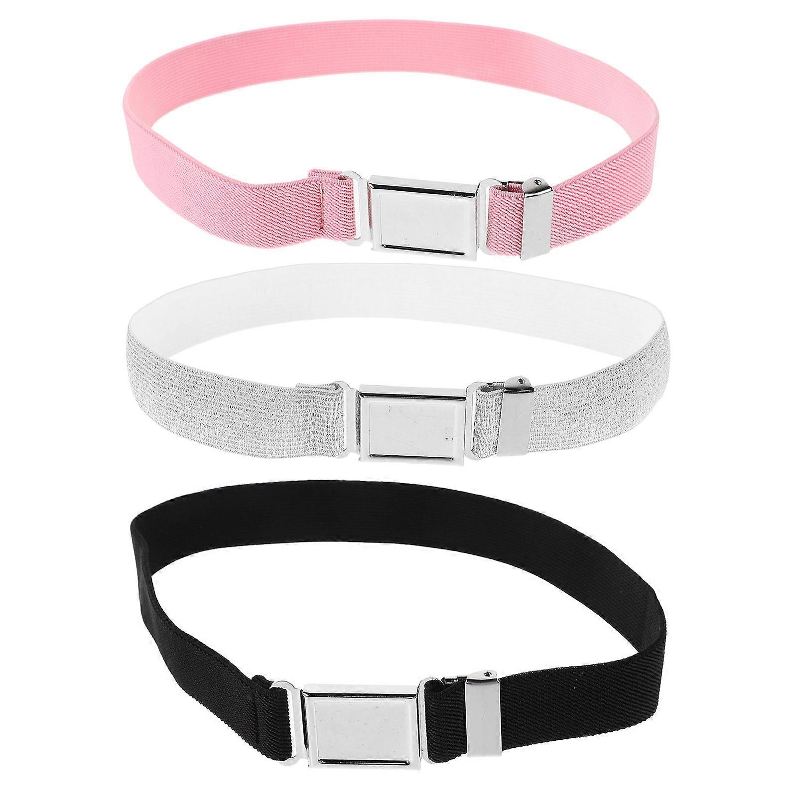 Children Adjustable Elastic Belts For Formal Casual School Boys Multi Color 3 Pcs