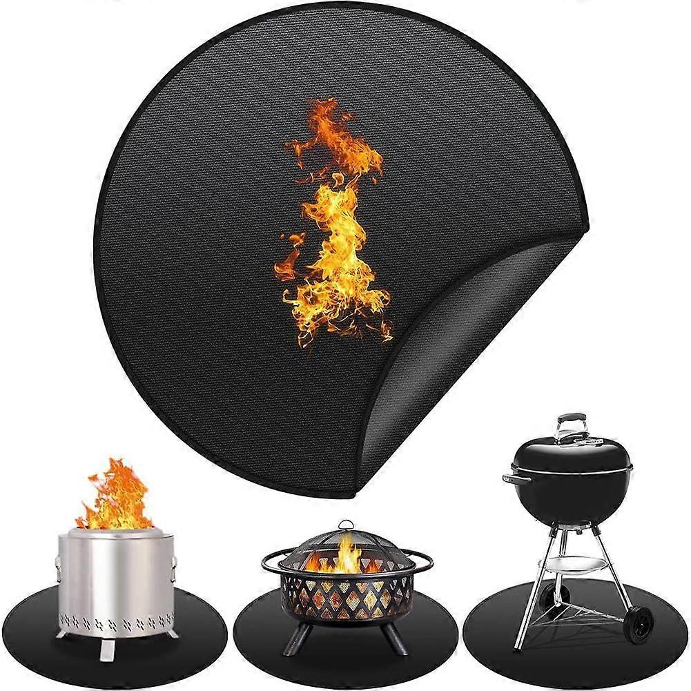 Feuerstellenmatte Round Fire Pit Mat, Fireproof Waterproof Outdoor Mat, 36-Inch Grill Deck Protector, Reusable
