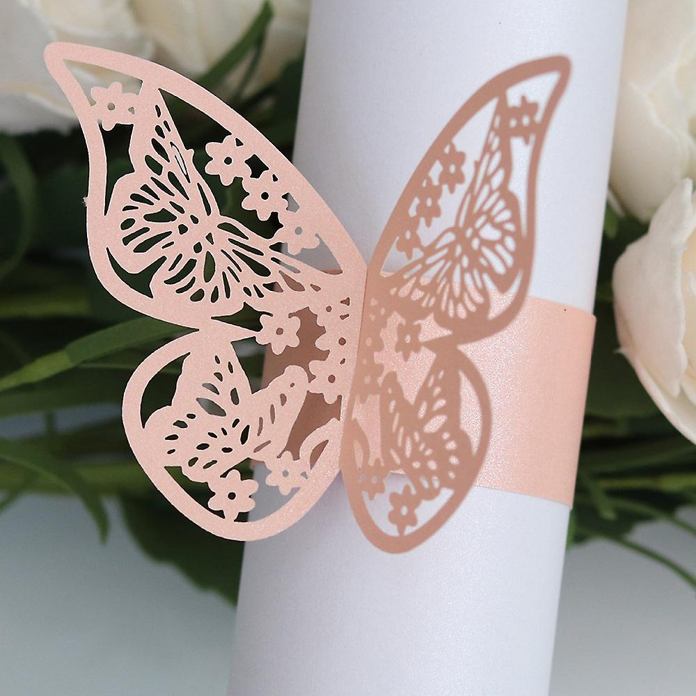 Butterfly Paper Buckle Towel Dinner Decor Napkin Buckle Wedding Party Table Deco