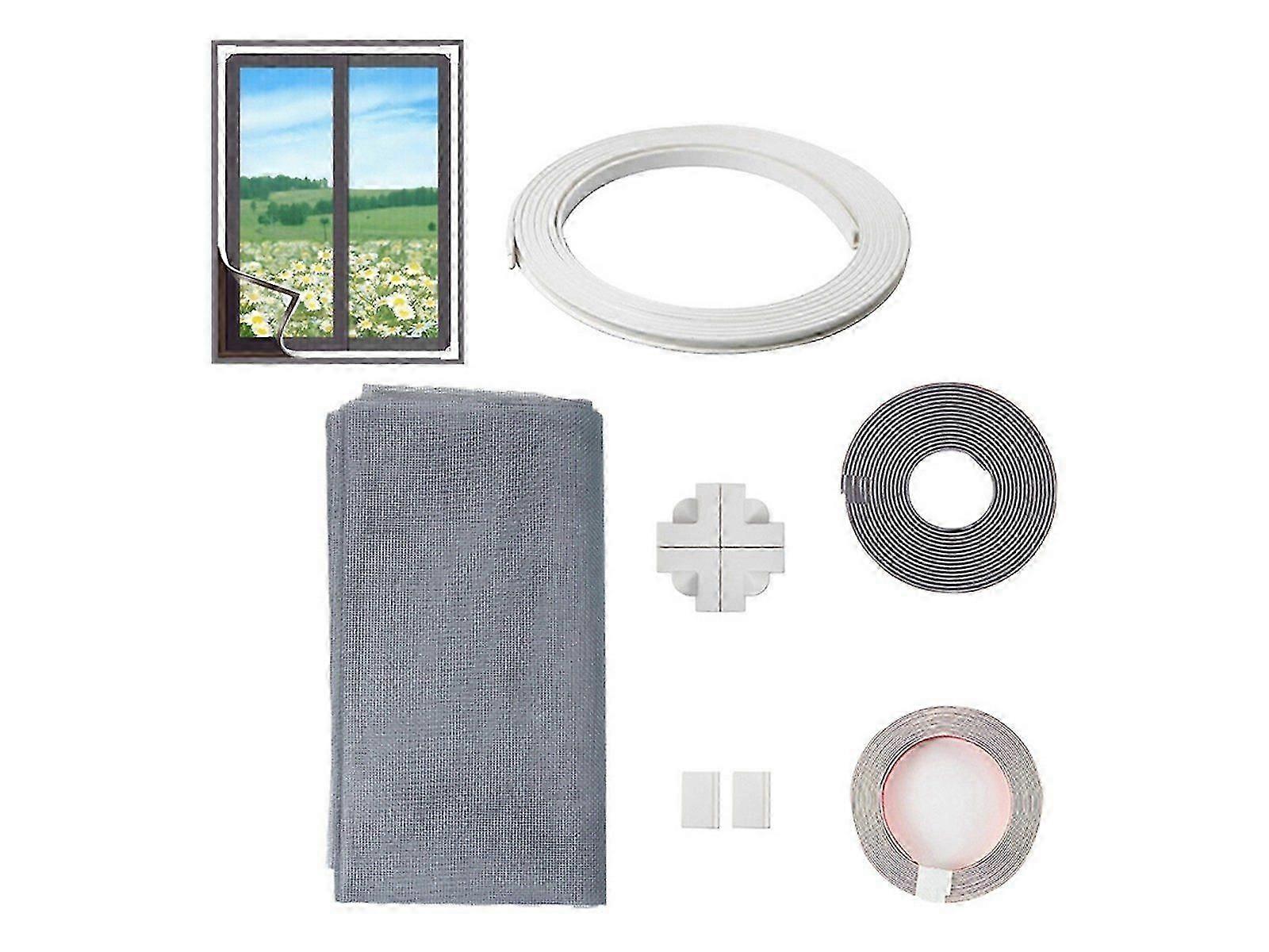 60x100cm Adjustable DIY Magnetic Window Screen with White PE Strip