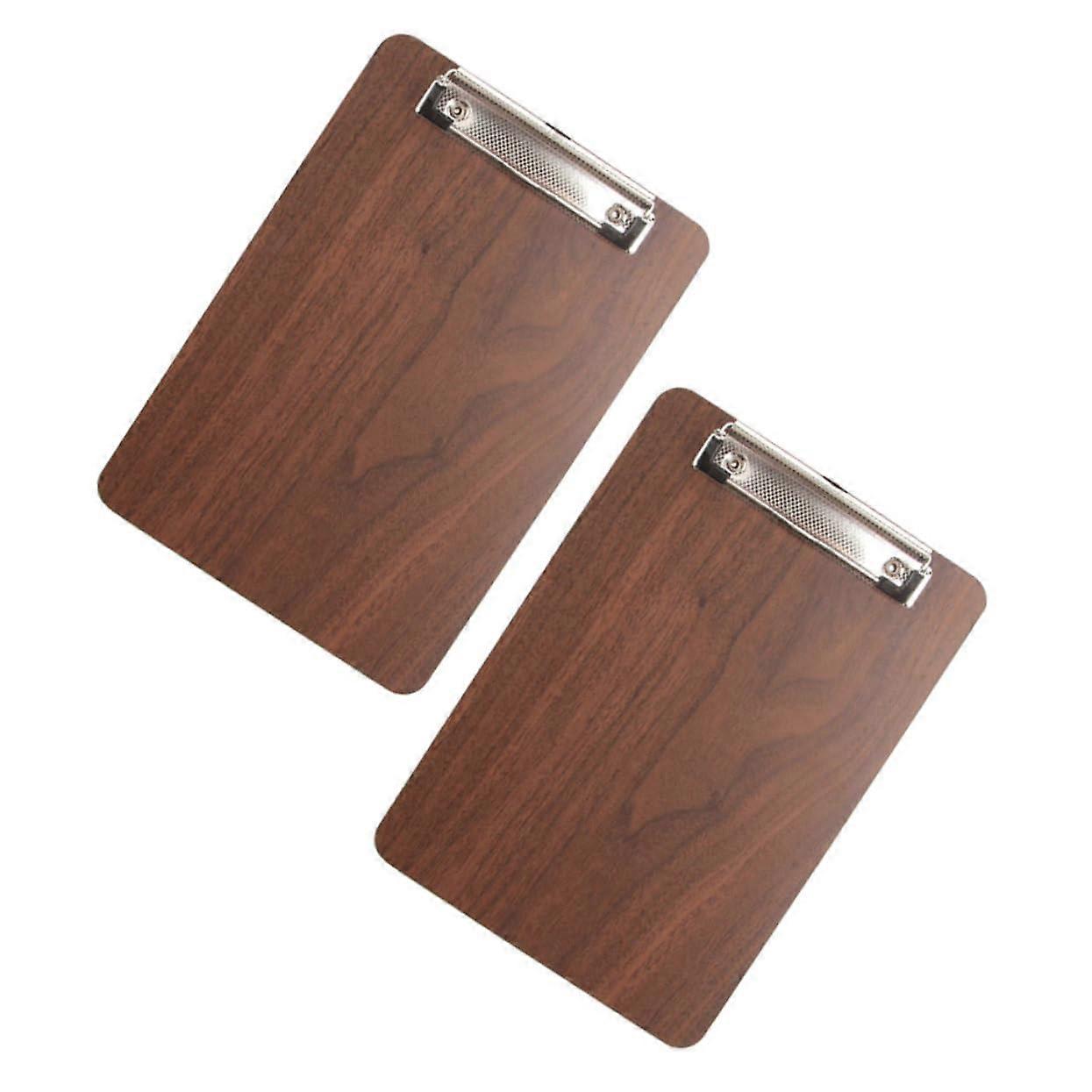 2 PIECES Wood Menu Holder Clipboard for Home Sturdy Kitchen Shelf with Strong Metal Clip for Menus and Notes