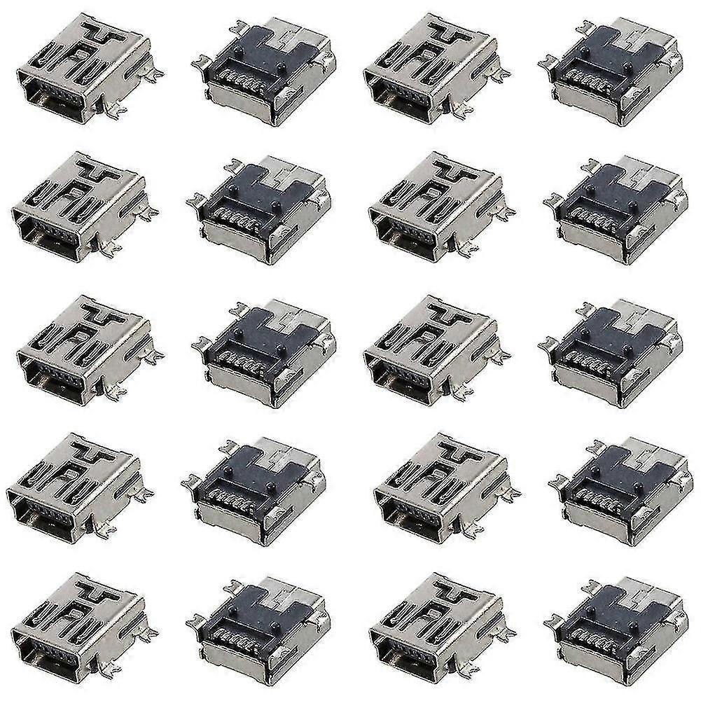 2x αντικατάσταση Μίνι Usb τύπου Β θηλυκό 5 καρφίτσες πλακέτα πλακέτα τοποθέτηση Jack φορτιστή συνδετήρα 10 τεμ