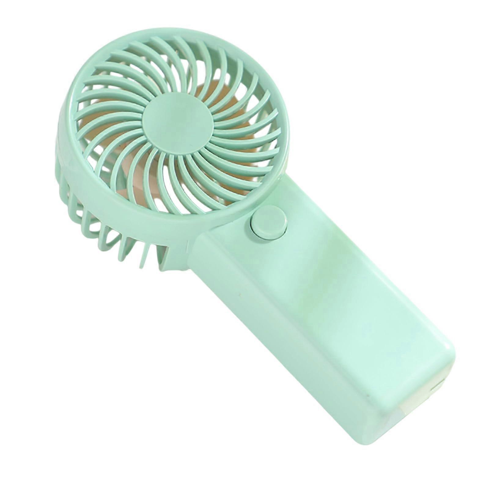 Lightweight Handheld Fan Portable AM4 Battery Operated Mini Rechargeable Fan for Outdoor Travel and Office Use Green
