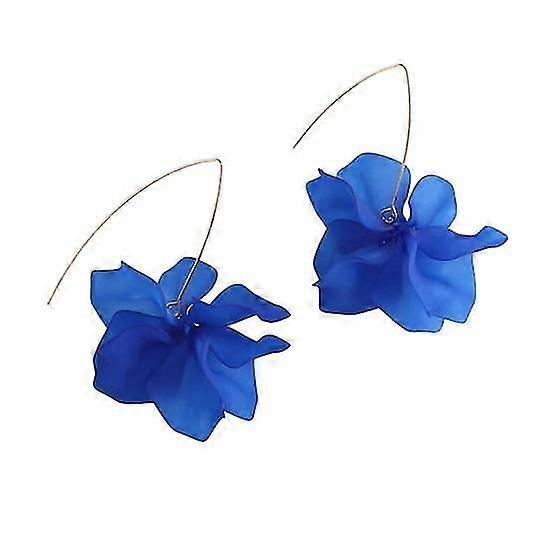 女性のためのダングルペタルイヤリング、ロングドロップピアスフックジュエリーギフト