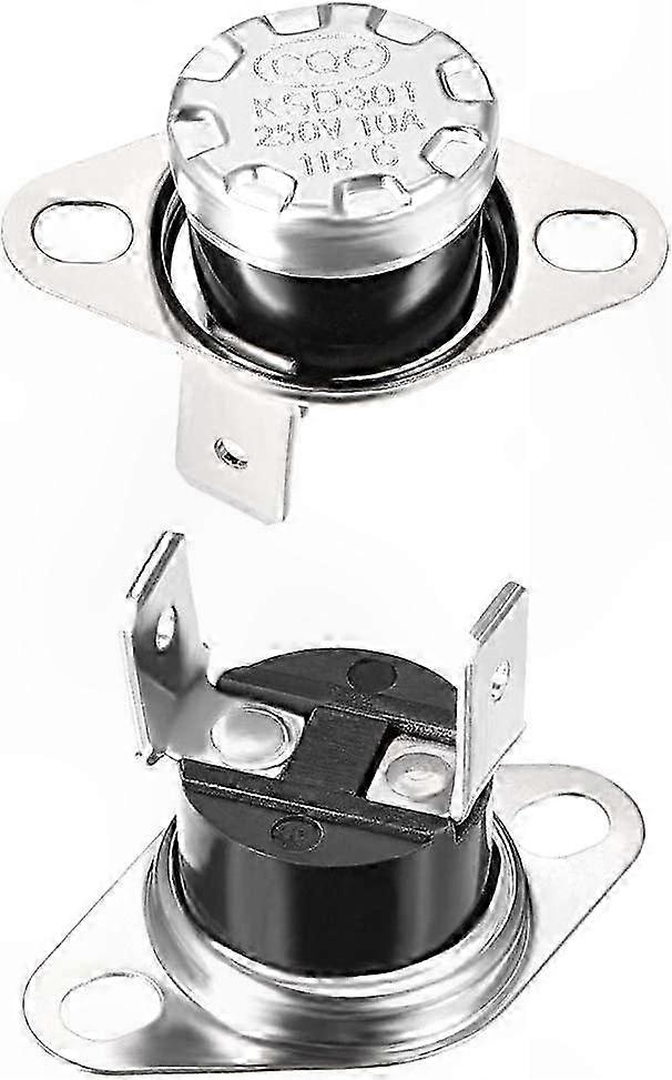 Adjustable Temperature Switch 115C/239F 10A NC for Microwave Oven Coffee Maker 2 Pack Disc Thermostat Control
